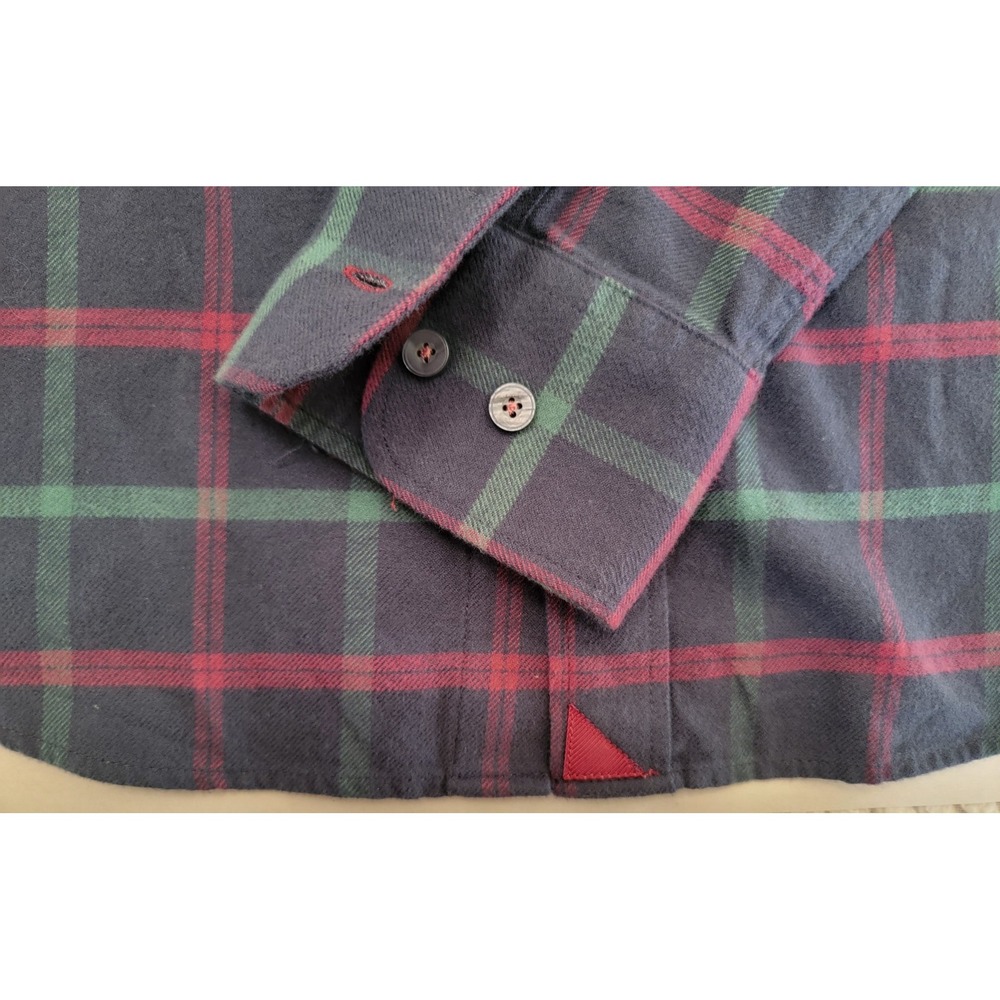 UNTUCKit Shirt- Flannel -Men's - Medium Navy Blue Button Down Plaid Slim - Picture 8 of 11